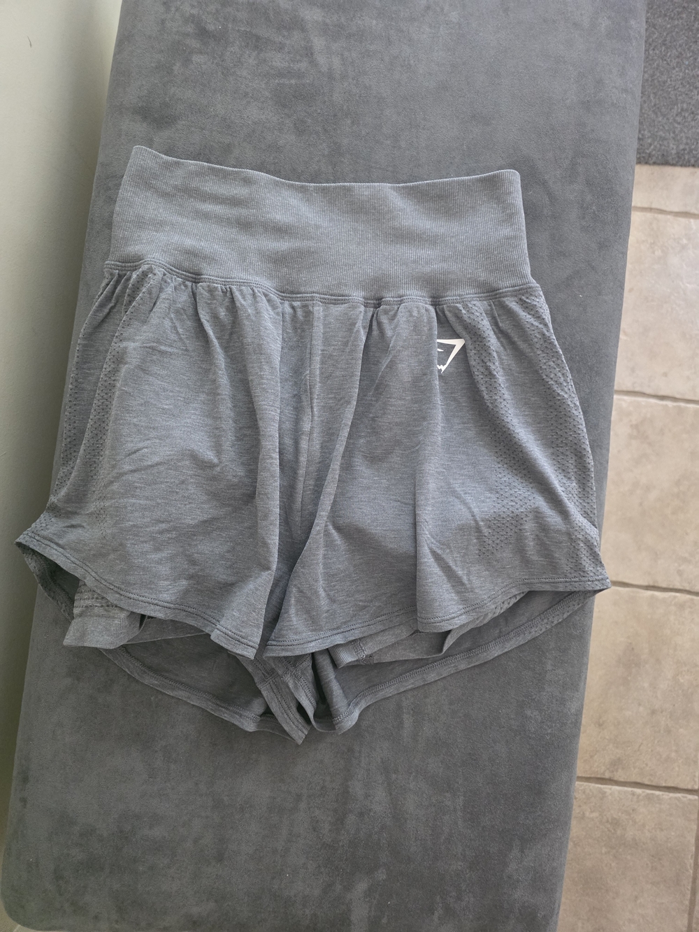 Gymshark Light Gray Women’s Flow Athletic Shorts